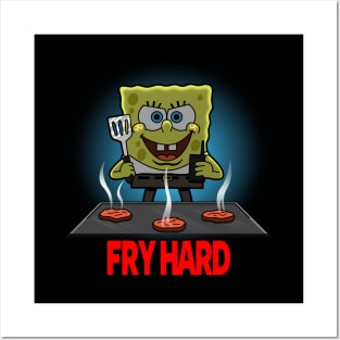 Funny Cute Retro Movie Fry Cook Burger Cartoon Parody Posters and Art